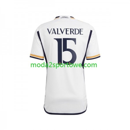 Koszulka Real Madryt Federico Valverde 15 Domowe Stroje Piłkarskie 2023/24 Krótki Rękaw